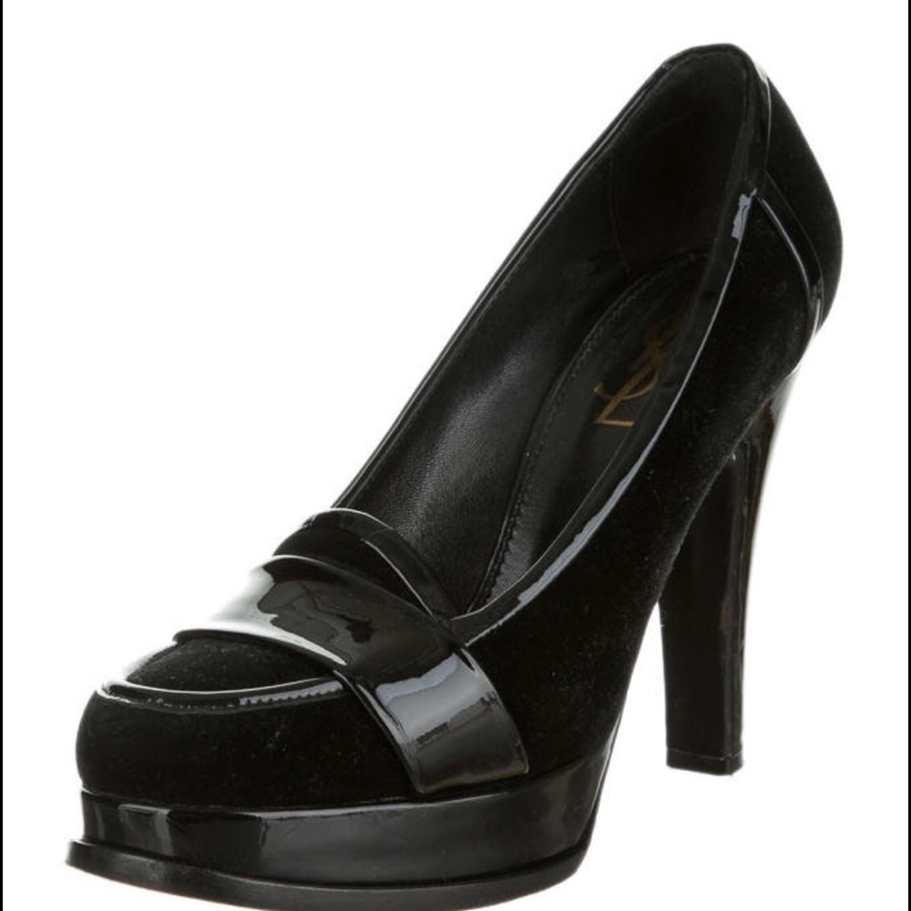 YSL Black Velvet Heels